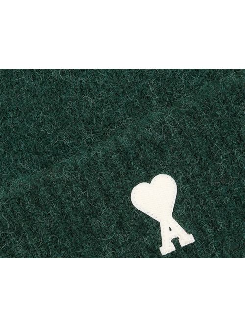 Berretto in maglia di alpaca. Ami Paris | UBO005.KN0135.A279VERT BOUTEILLE/ECRU